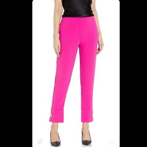 Women Tailored Crepe Trousers with button